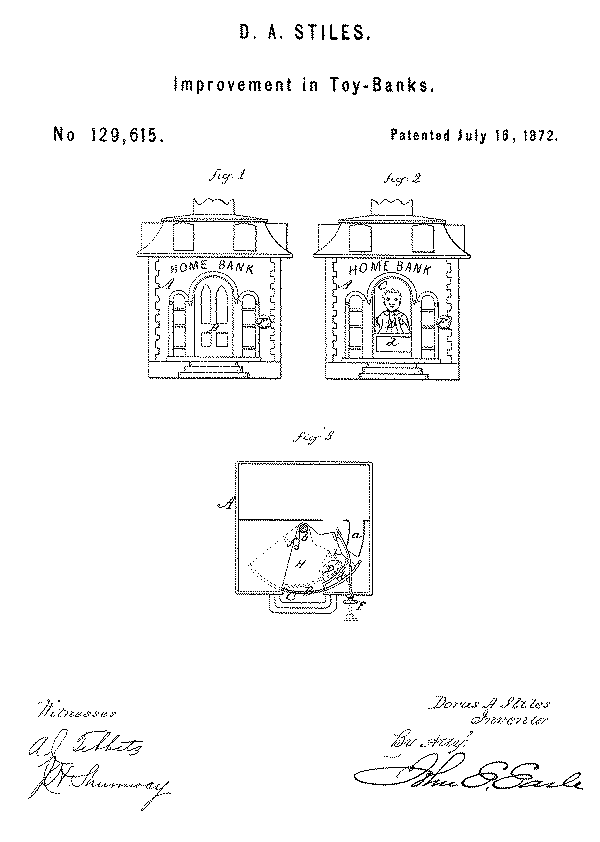 Home Bank, Patent Drawing No. 129,615