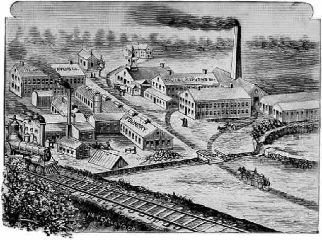 Stevens Factory, circa 1890, drawing